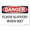 Signmission OSHA Danger Sign, Floor Slippery When Wet, 10in X 7in Rigid Plastic, 10" W, 7" H, Landscape OS-DS-P-710-L-19373 - alternate 1